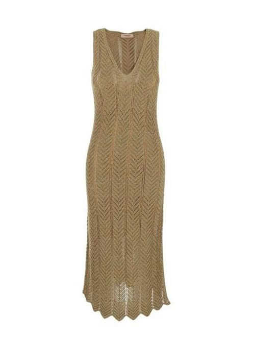 KNITTED DRESS TWIN SET | 251TT319A12454 GOLDEN GREEN LU